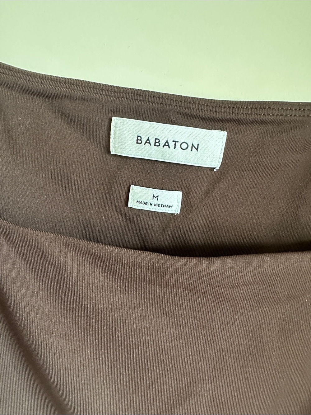 Babaton Square Neck Contour Brown Crop Tank - Picture 2 of 3